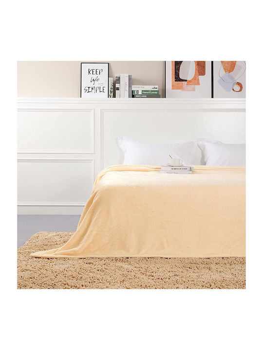 Furry Double Blanket 200x210cm Beige