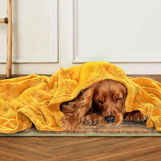 Furry Double Blanket 200x210cm Yellow