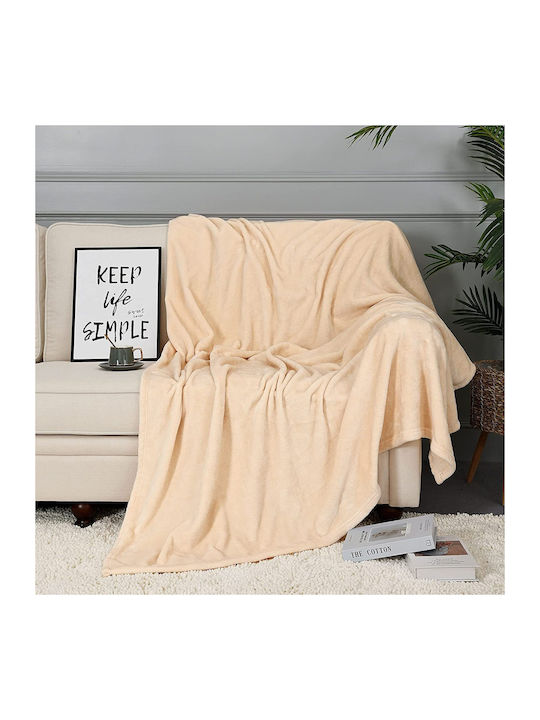 Pelzige Decke Einzeln 150x210cm Beige