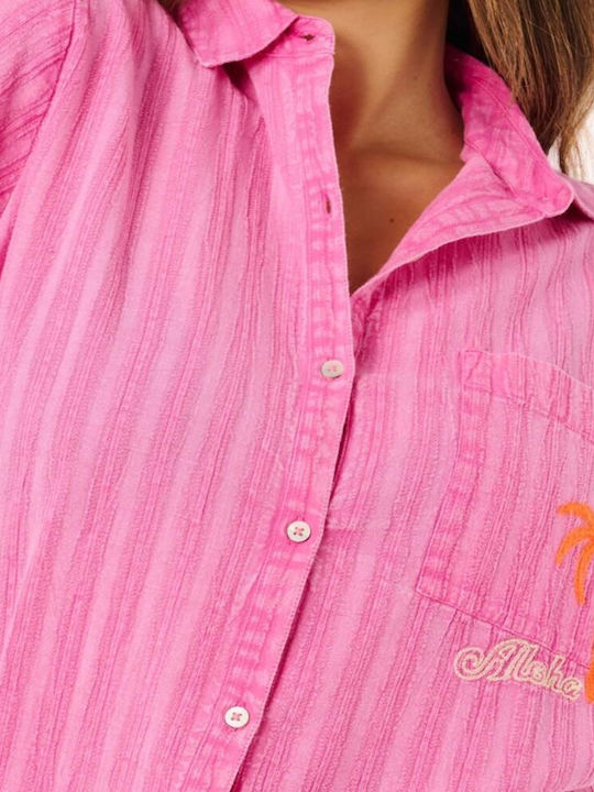 Long Sleeve Women's Shirt Fuchsia