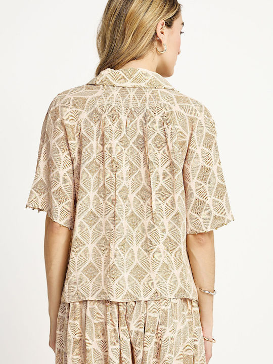 Short Sleeve Women's Shirt Cloud Cream Multi