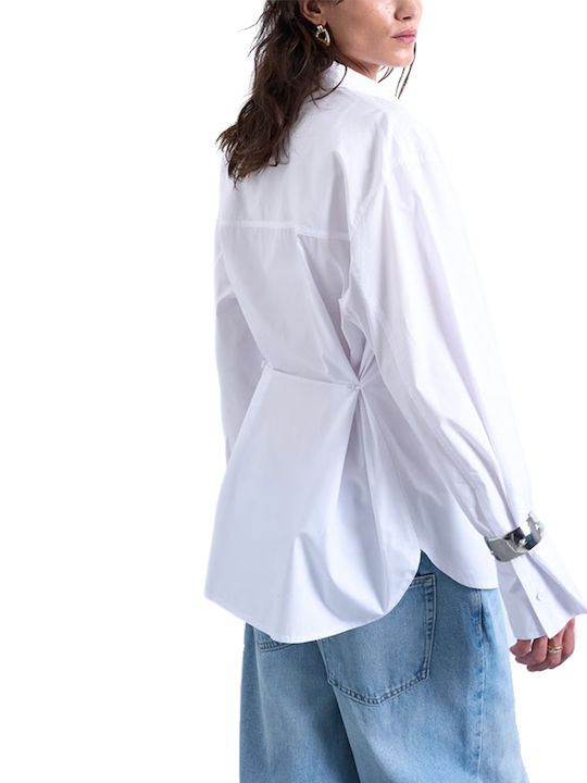 Topshop Long Sleeve Women's Shirt White