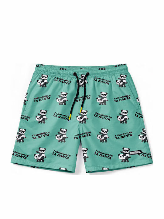Bee. Unusual. Men's Swimwear Shorts Light Blue with Prints