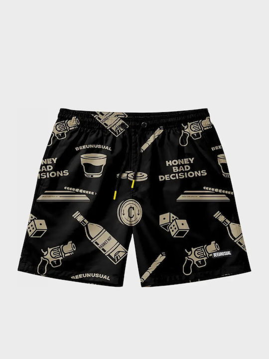 Bee. Unusual. Bad Decisions Men's Swim Shorts Orange