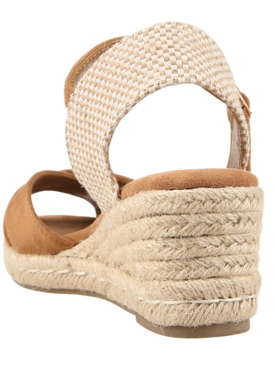 Sommer Damenplattformen im Stil Espadrilles Braun