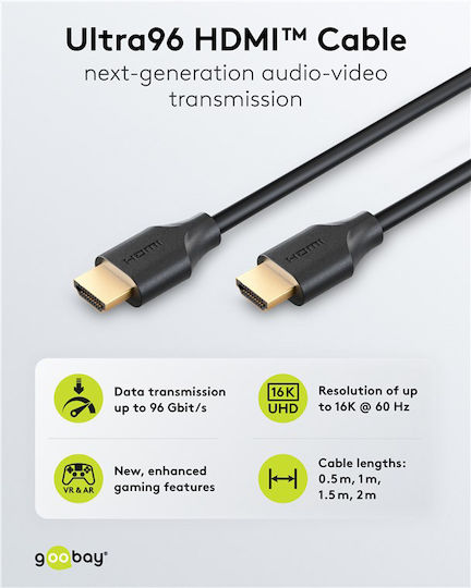 Goobay HDMI-Kabel Männlich 1m Schwarz