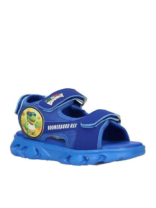 Kids' Anatomic Sandals with Hoop & Loop Closure and Lights Blue