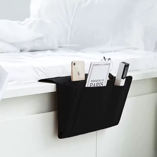 Organizator De Noptieră Înlocuitor Material Fetru Mai Multe Compartimente Capacitate Mare Dormitor Paturi Suprapuse Spital Călătorie 32 X 20 Cm Negru