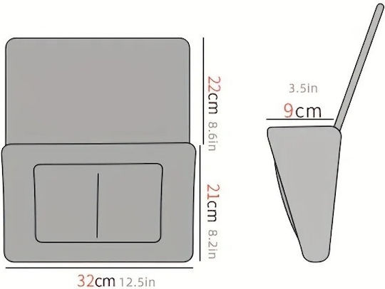 Organizator De Noptieră Înlocuitor Material Fetru Compartimente Multiple Capacitate Mare Dormitor Paturi Suprapuse Paturi De Spital Călătorie 32 X 20 Cm Gri