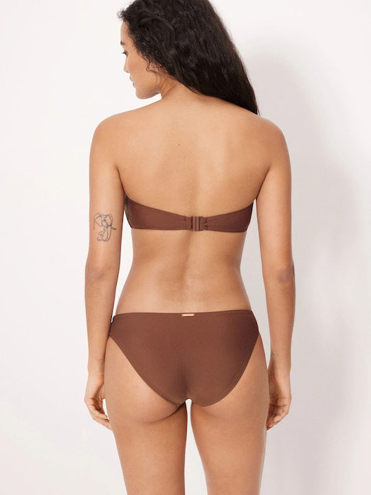 Set Bikini με Αφαιρούμενη Ενίσχυση Καφέ