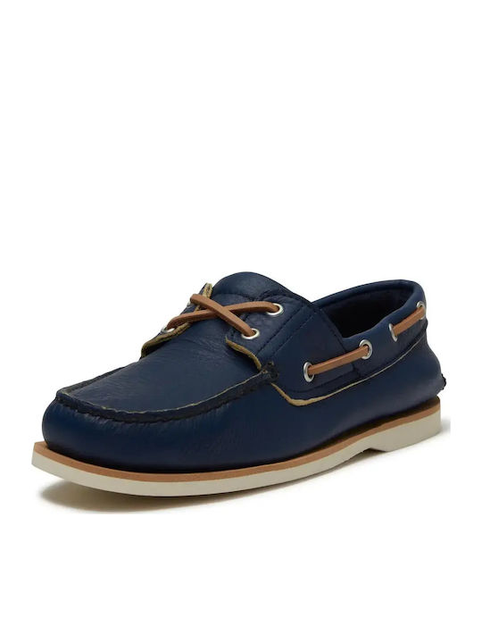 Leder Herren Bootsschuhe in Blau Farbe