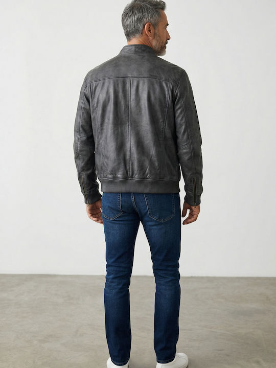 Leather Jacket Grey
