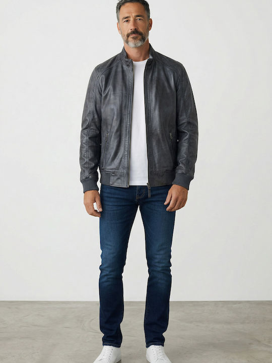 Leather Jacket Grey