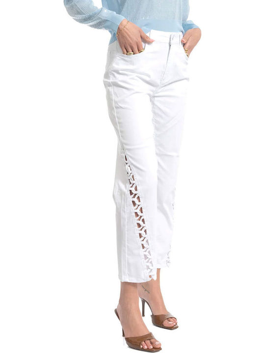 Women's Jean Pants in Straight Leg Style White