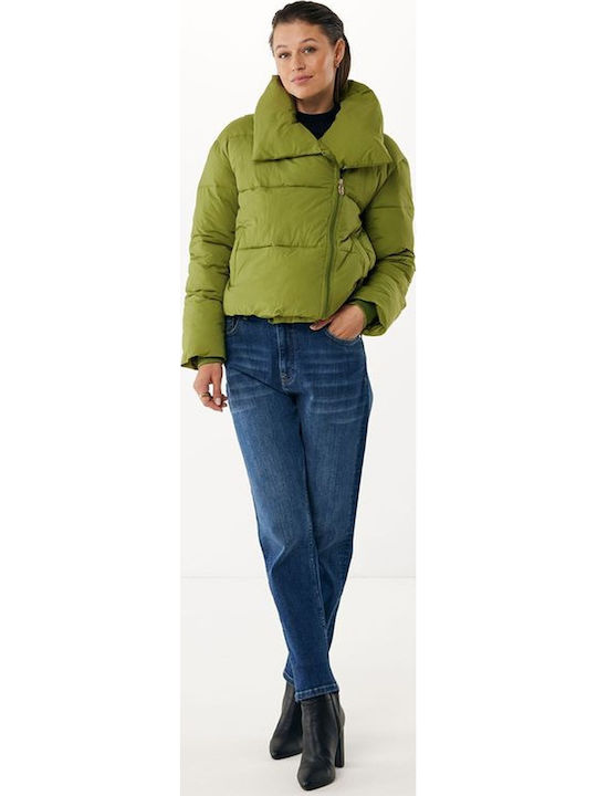 Дамско Puffer Яке за Зима Зелено