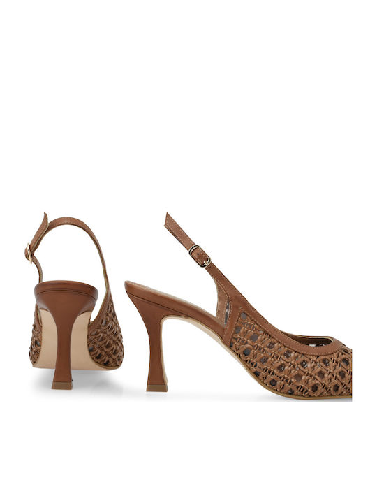 Heels with High Heel Tabac Brown