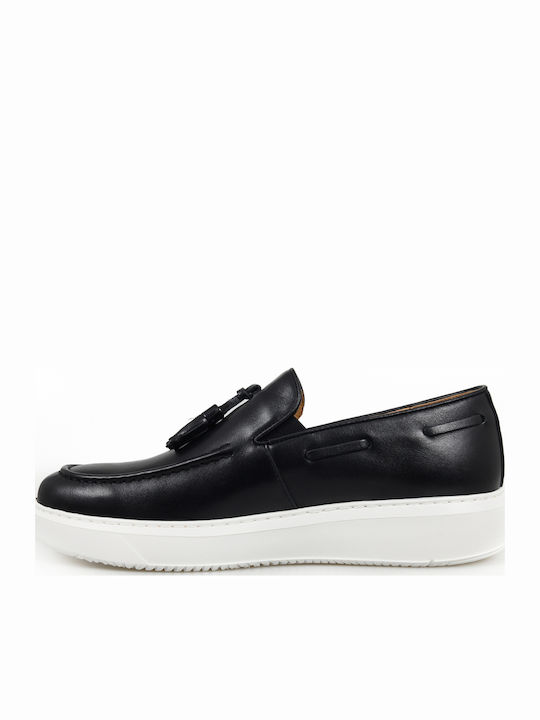 Δερμάτινα Ανδρικά Loafers σε Μαύρο Χρώμα
