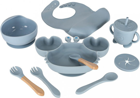 ikonka ikonka Baby- und Kinder-Essgeschirr aus Blauem Silikon 3er Set