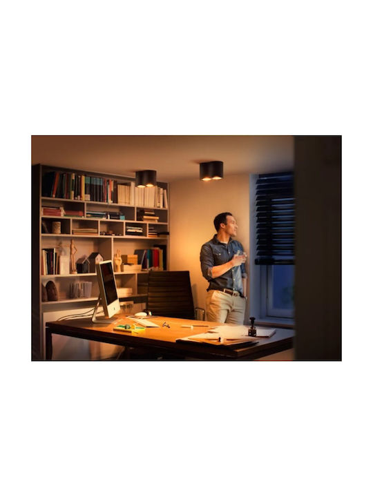 Philips Pillar Διπλό Σποτ σε Μαύρο Χρώμα