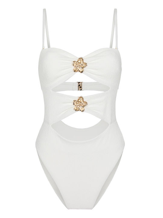Strapless White One Piece Swimsuit