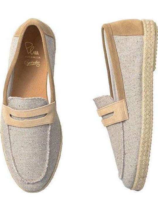 Fabric Men's Espadrilles in Beige Colour