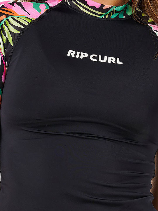 Rip Curl UPF 50+ Women Short Sleeve Sun Protection Shirt Black