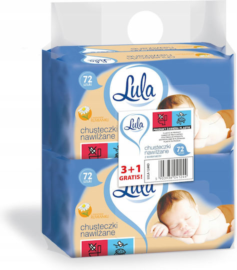 Stella Lula Șervețele Umede Bebe Fără Alcool și Parabeni 4x72buc