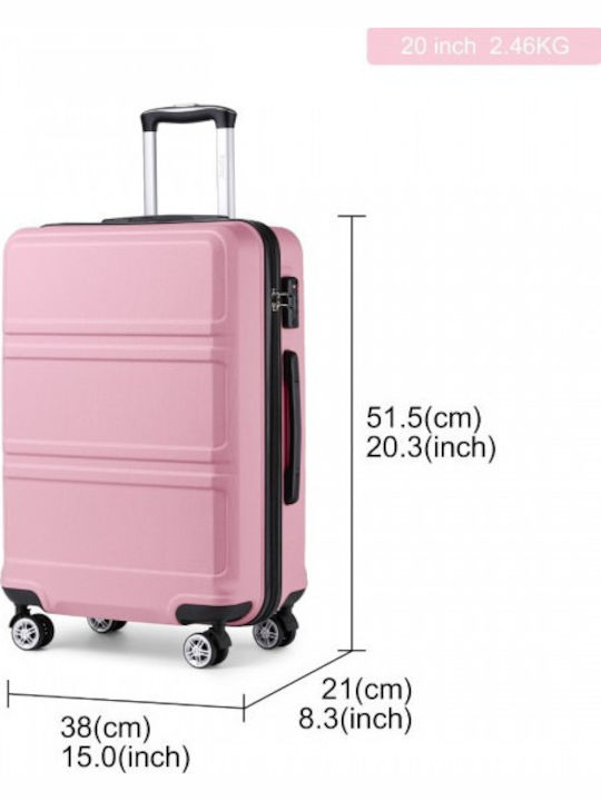 Miss Lulu Hard Travel Suitcases Pink with 4 Wheels