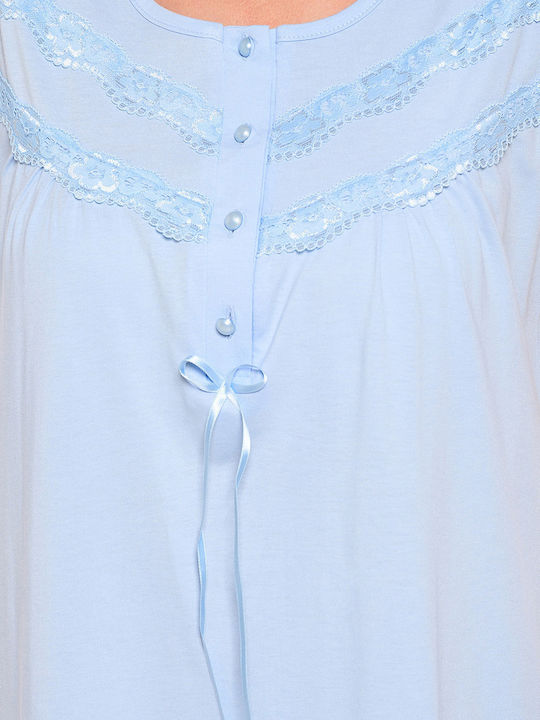Clio Lingerie Maternity And Breastfeeding Nightgown Light Blue