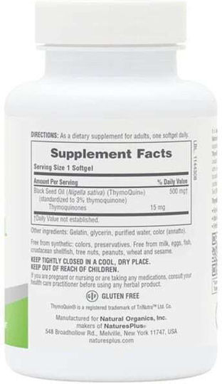 Nature's Plus Pro Thymoquin Black Seed Oil 500mg 60 softgels