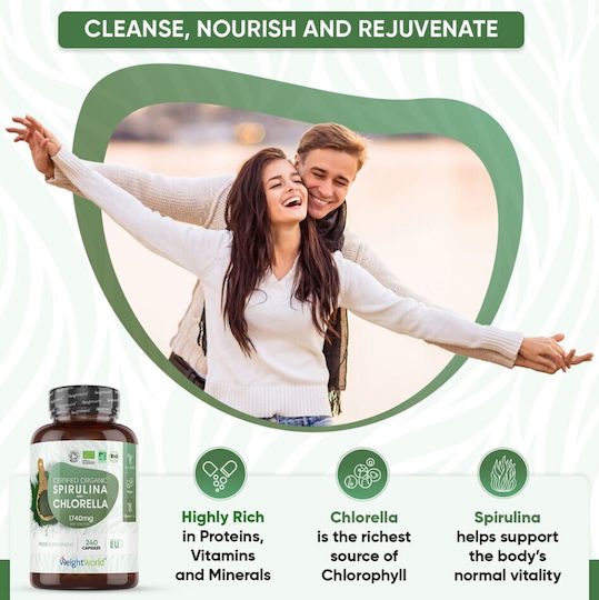 WeightWorld Spirulina Chlorella 750mg 180 κάψουλες