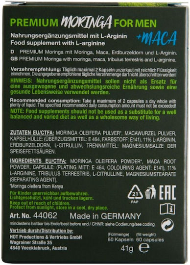 HOT Premium Moringa +maca Man Power 60 veg. caps