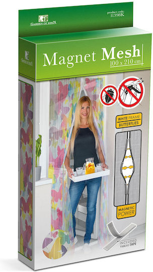 Plasă De Țânțari Ușă Cu Scai Cu Închidere Magnetică Din Poliester 210x100cm