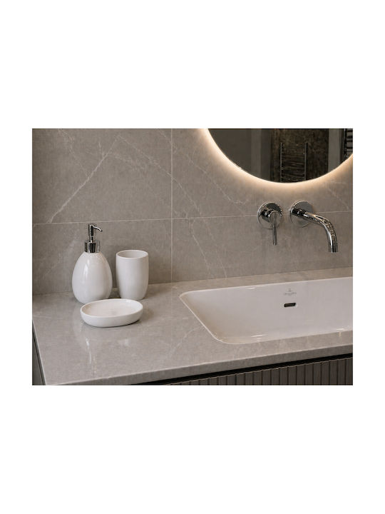 MRShome Bathroom Accessory Set Metal White 3 Pieces