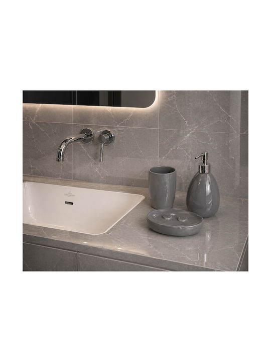 MRShome Bathroom Accessory Set Metal Gray 3 Pieces