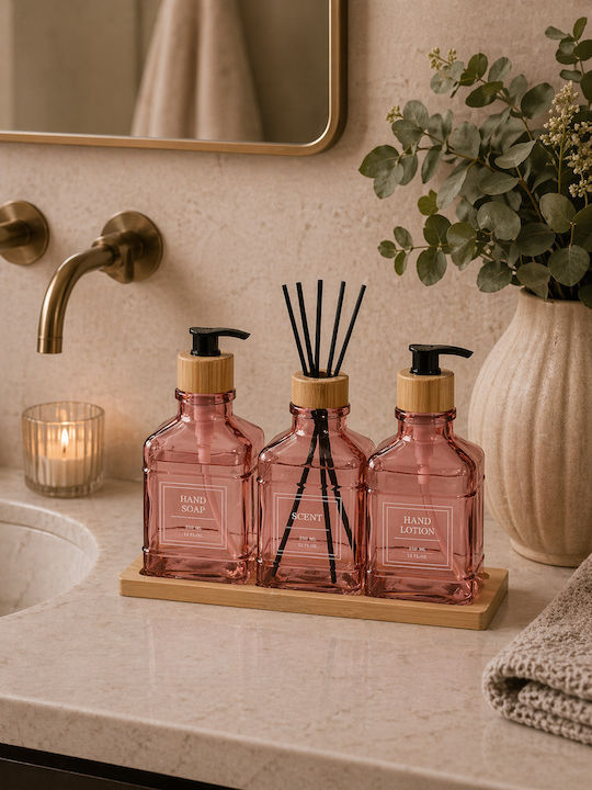 MRShome Spender Küche Glas Rosa 350ml