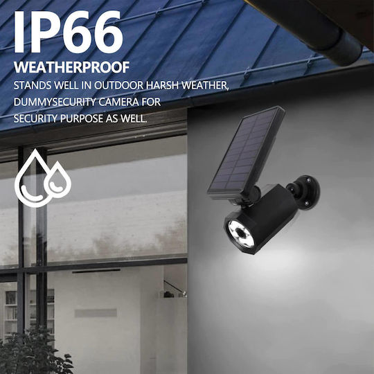 LED Waterproof Solar Wall Spotlight Spike 6000k Cool White Camera Shape Motion Sensor Remote Control IP66 Xf-709