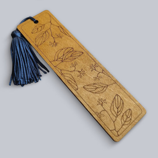 Wooden Bookmark with Foliage Designs