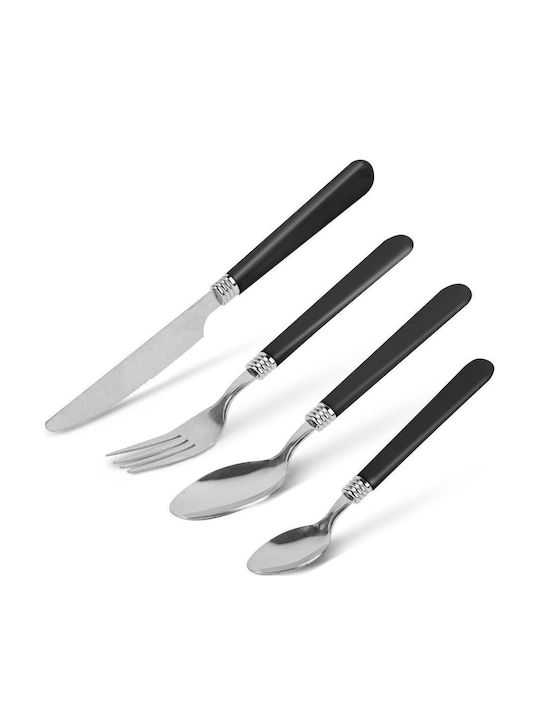 Set De Tacâmuri Inoxidabile Negre 16 Bucăți