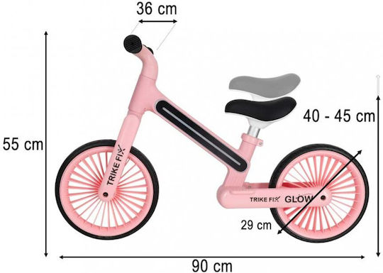 ikonka Bicicletă Fără Pedale Roz
