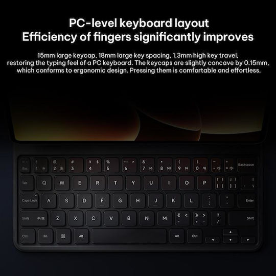 Xiaomi Flip Cover με Πληκτρολόγιο στα Αγγλικά US Μαύρη (Xiaomi Pad 8 / 8 Pro)