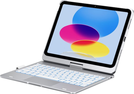 Typecase Flexbook Touch Klappdeckel mit Tastatur in Internationales Englisch Weiß (iPad 2022 10,9 Zoll / iPad 2025 11")