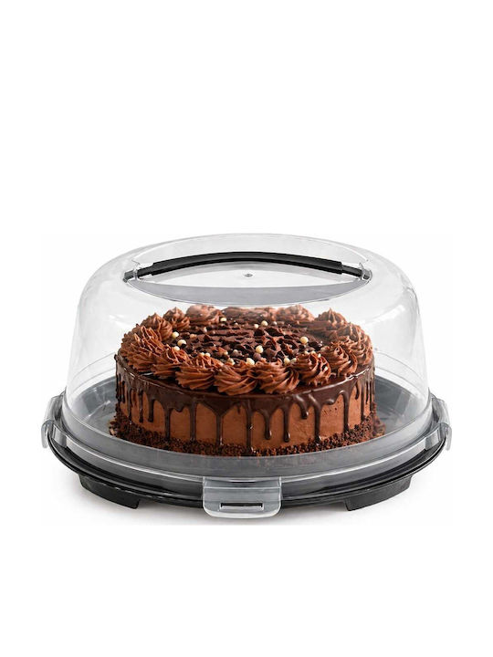 Plastic Cake Stand with Transparent Lid 30x30cm