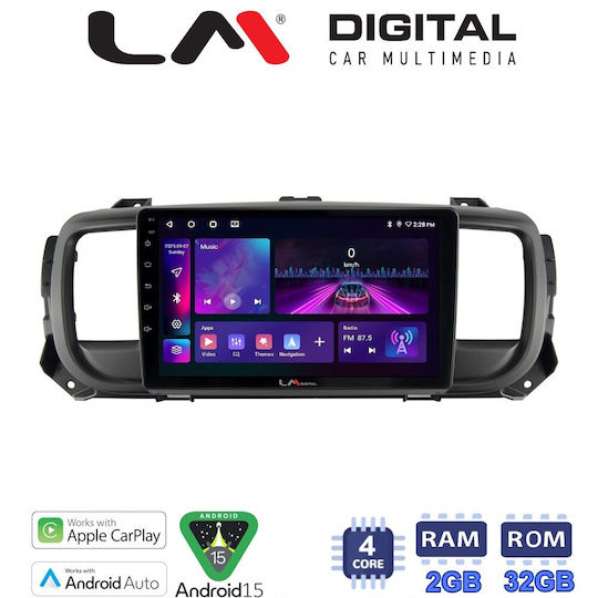 LM Digital Car Audio System for Peugeot Expert Opel Vivaro Fiat Scudo Toyota Proace Citroen SpaceTourer Jumpy 2022+ Bluetooth USB Wi-Fi GPS