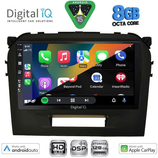 Digital IQ Ηχοσύστημα Αυτοκινήτου για Suzuki Vitara 2016-2022 (Bluetooth/USB/WiFi/GPS/Apple-Carplay/Android-Auto) με Οθόνη Αφής 9"