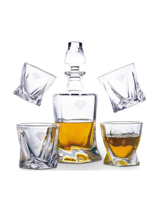 Berlinger Haus Glass Whiskey Serving Decanter with Stopper and Glasses 750ml