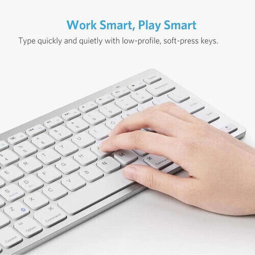 Anker UltraSlim Tastatură Wireless Bluetooth Engleză SUA Compatibilă cu Mac Albă