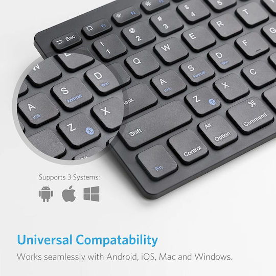 Anker UltraSlim Kabelloses Bluetooth Tastatur Englisch (US) Kompatibel mit Mac