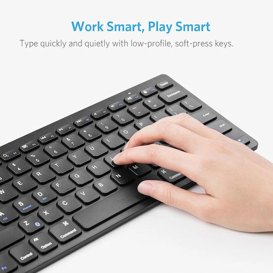 Anker UltraSlim Kabelloses Bluetooth Tastatur Englisch (US) Kompatibel mit Mac