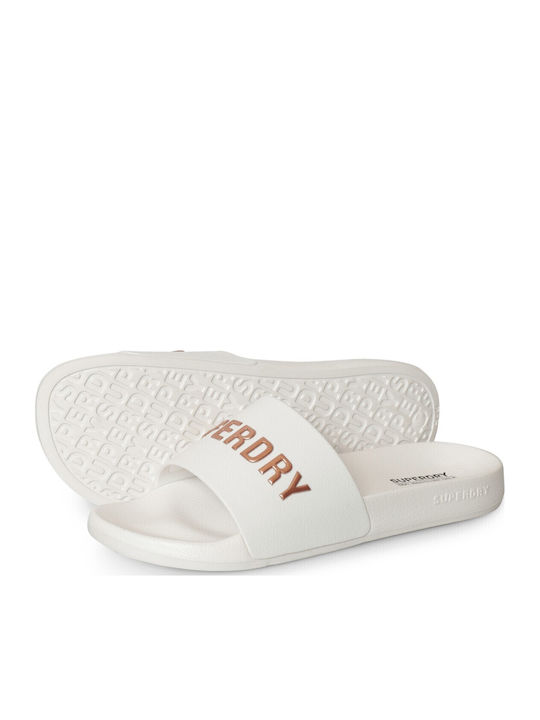 D4 Sdry Logo Vegan Pool Slide Women's Slides White